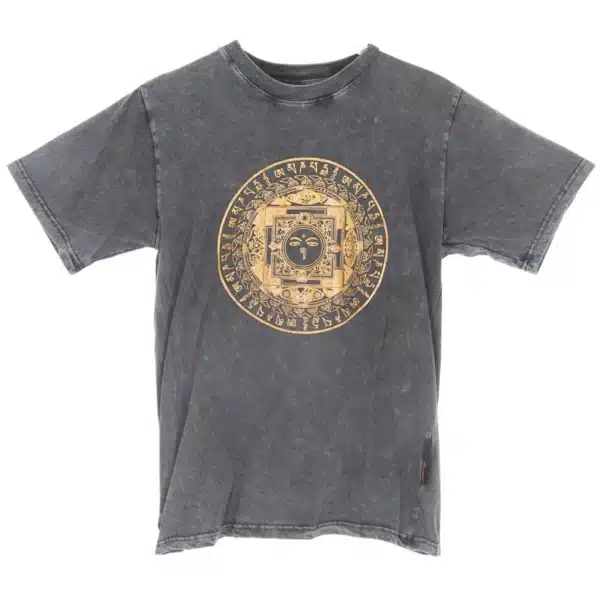 yoga shirt herren mit mandala aus Baumwolle kurzarm Vorderseite