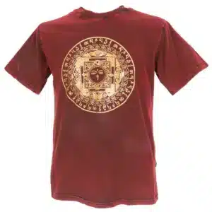 t shirt mandala in rot aus Nepal aus Baumwolle Yoga Shirt