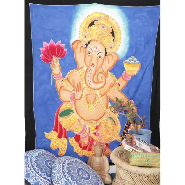 Deko aus Indien Wandbehang Ganesha bunt