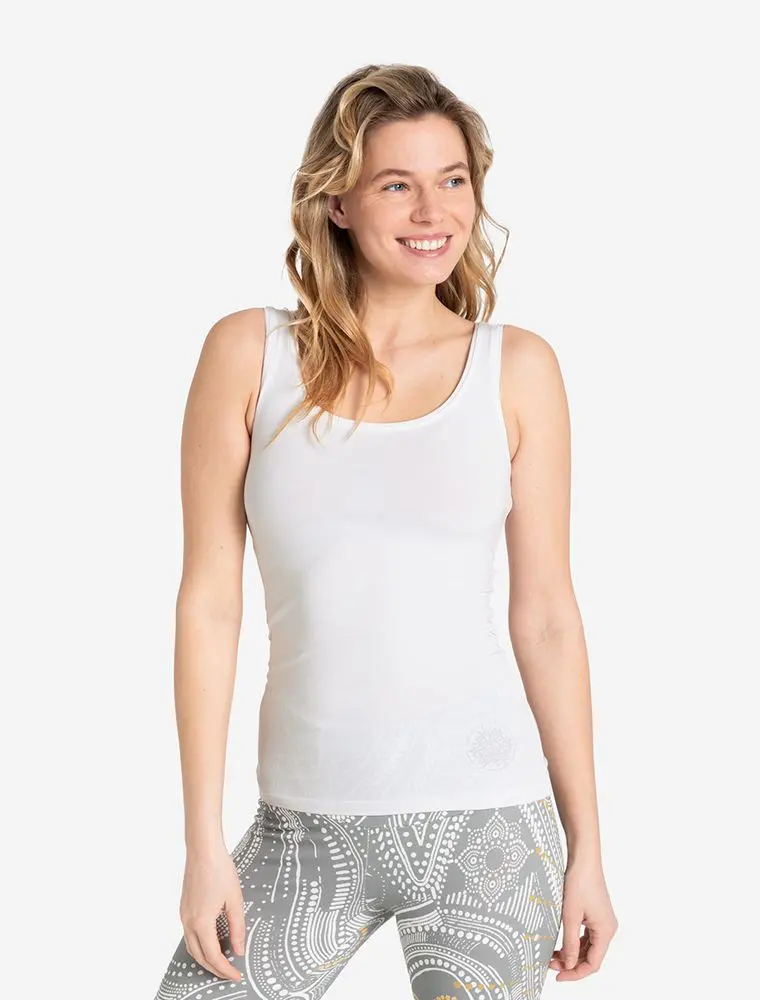 weißes tank top damen Spirit of Om Tanktop Satti weiß
