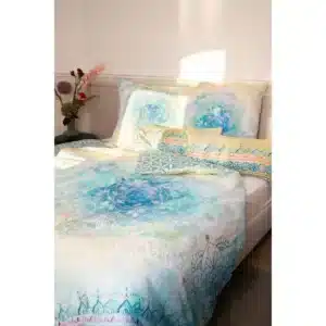 Bettwaesche mit Blume des Lebens von Spirit of Om Blue Dream Mandala