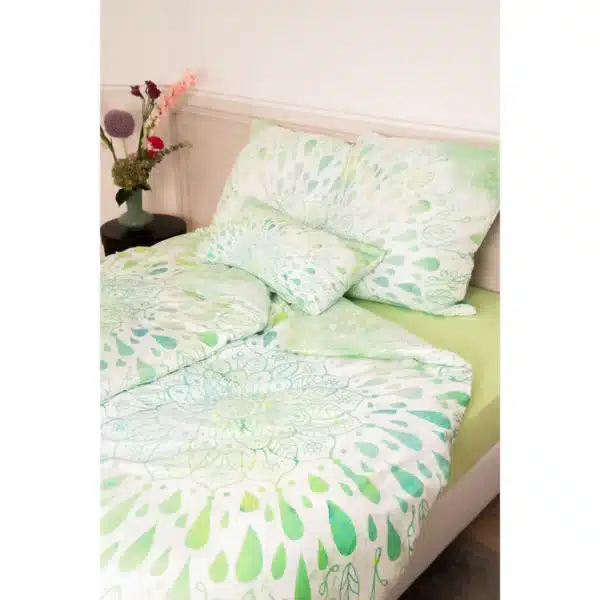 Biber Bettwaesche Green Dream von Spirit of Om Mandala Muster