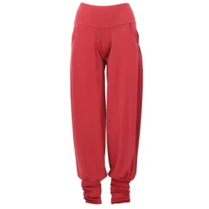 Yogahose Damen mit Stulpen und Taschen Paprika