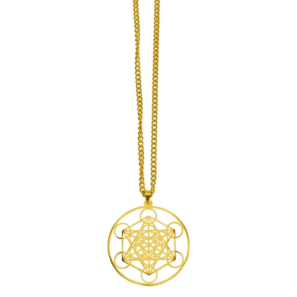 spirituelle Halskette Metatron Edelstahl vergoldet Yoga Schmuck