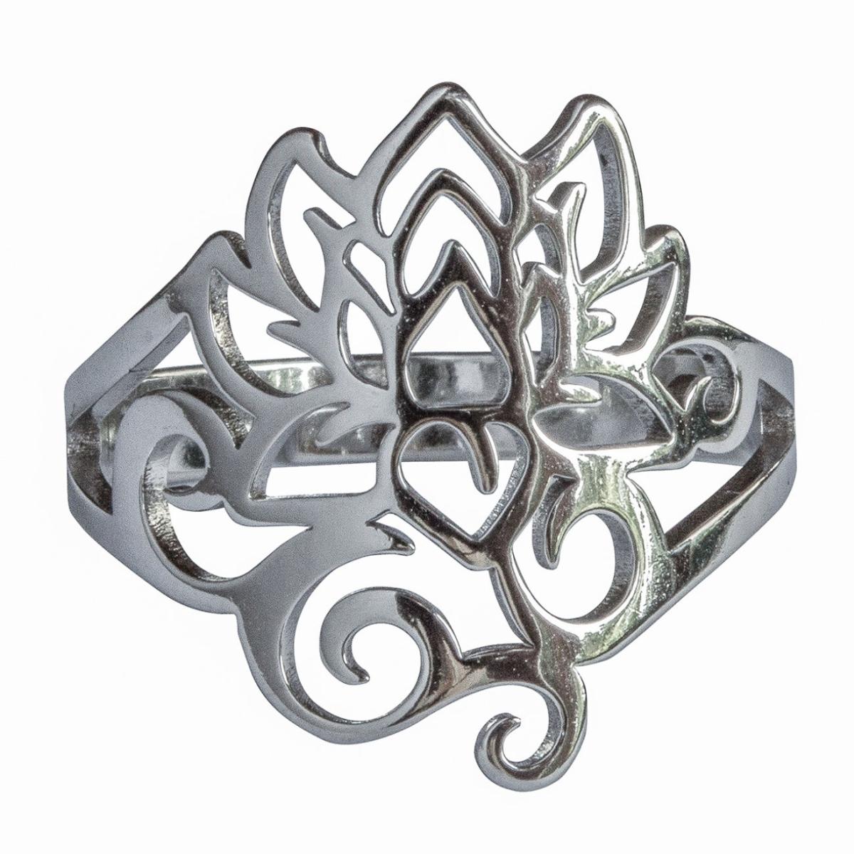 Yoga Schmuck Ring mit Lotus Om Edelstahl