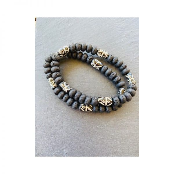 Armband Lava und Camel Bone