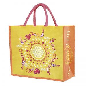 Jutetasche Sommergruß gelb orange pink