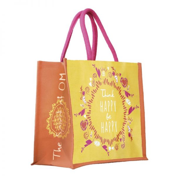Jutetasche Sommergruß gelb orange pink