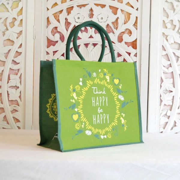 Spirit of Om Jutetasche in grün