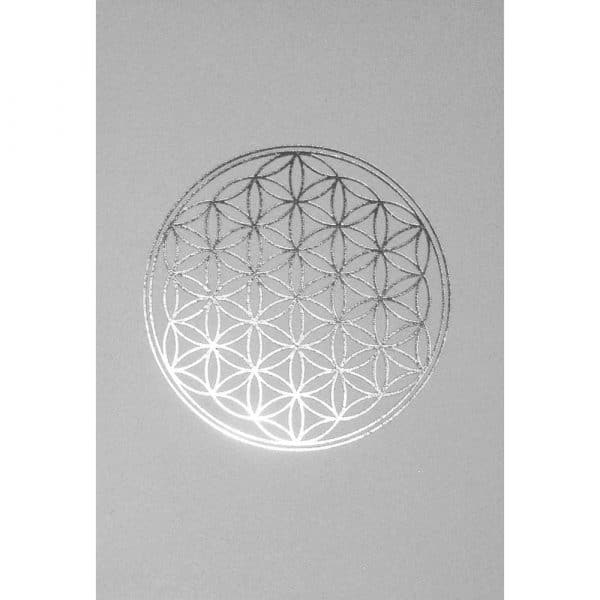Klappkarte silber Blume des Lebens