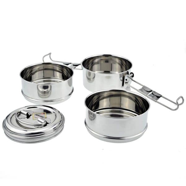 original indische Lunchbox aus Edelstahl - 4 Teile