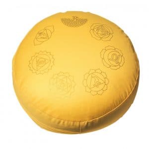 Meditationskissen Chakra rund in goldgelb