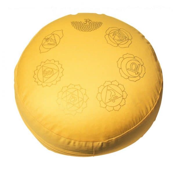 Meditationskissen Chakra rund in goldgelb