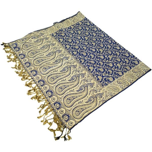 Pashmina Schal mit Paisley Muster in blau