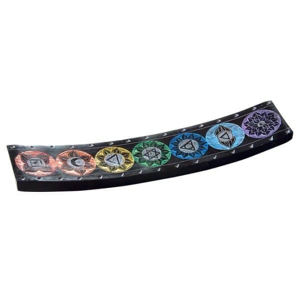 Raeucherstaebchenhalter bunt und lang mit den Chakra Motiven
