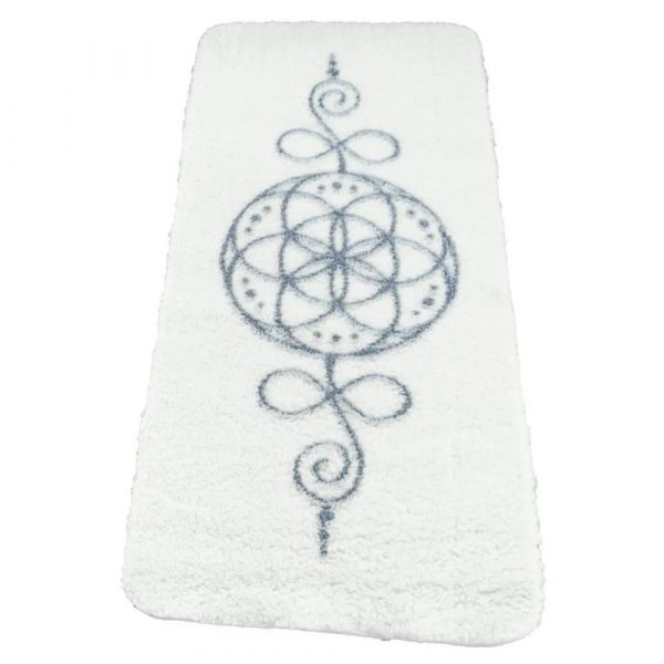 Schurwollmatte mit dem Motiv 'Saat des Lebens' von Spirit of Om