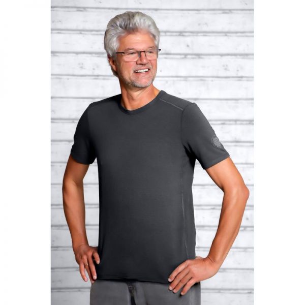 Spirit of Om Bambus Shirt kurzarm Herren turmalingrau