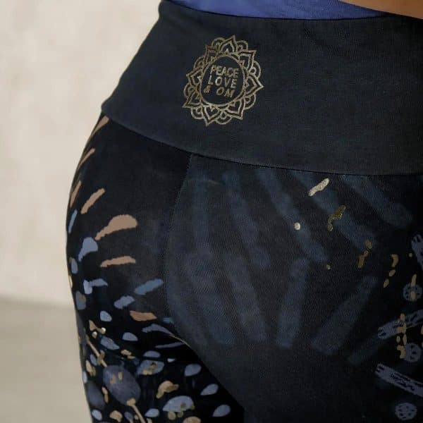 Spirit of Om Yoga Leggings Magic blue gold hoher Bund