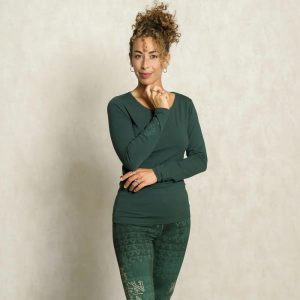 Spirit of Om Yoga Shirt Langarm smaragd