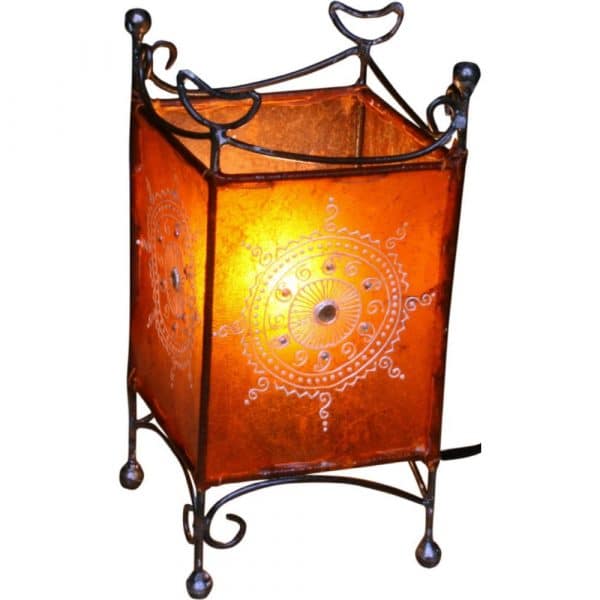 Hennalampe Tischleuchte orange