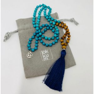 Mala mit Türkis Heilstein und Sandelholz