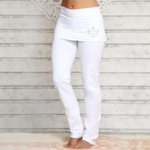 Yogahose mit Rockbund weiss